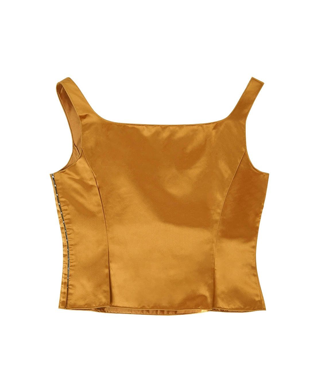 Miu Miu Miu Miu S/S1998 Gold Satin Corset Top Size M / US 6-8 / IT 42-44 - 2 Thumbnail