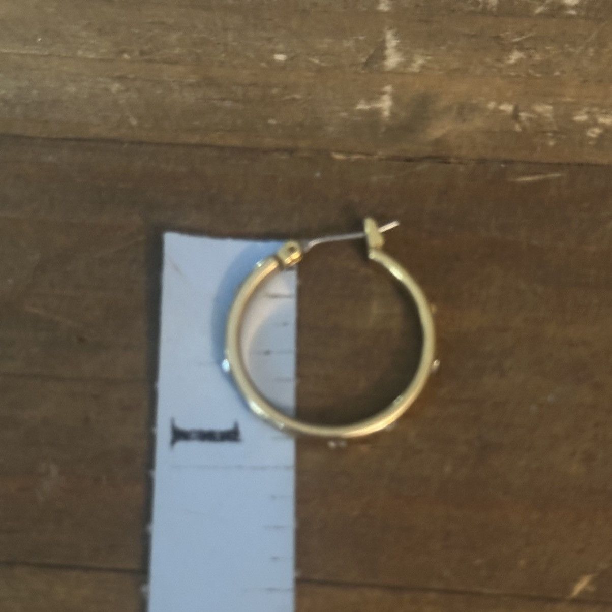 Vintage Vintage gold tone diamond cut CZ hoop earrings Size ONE SIZE - 4 Thumbnail