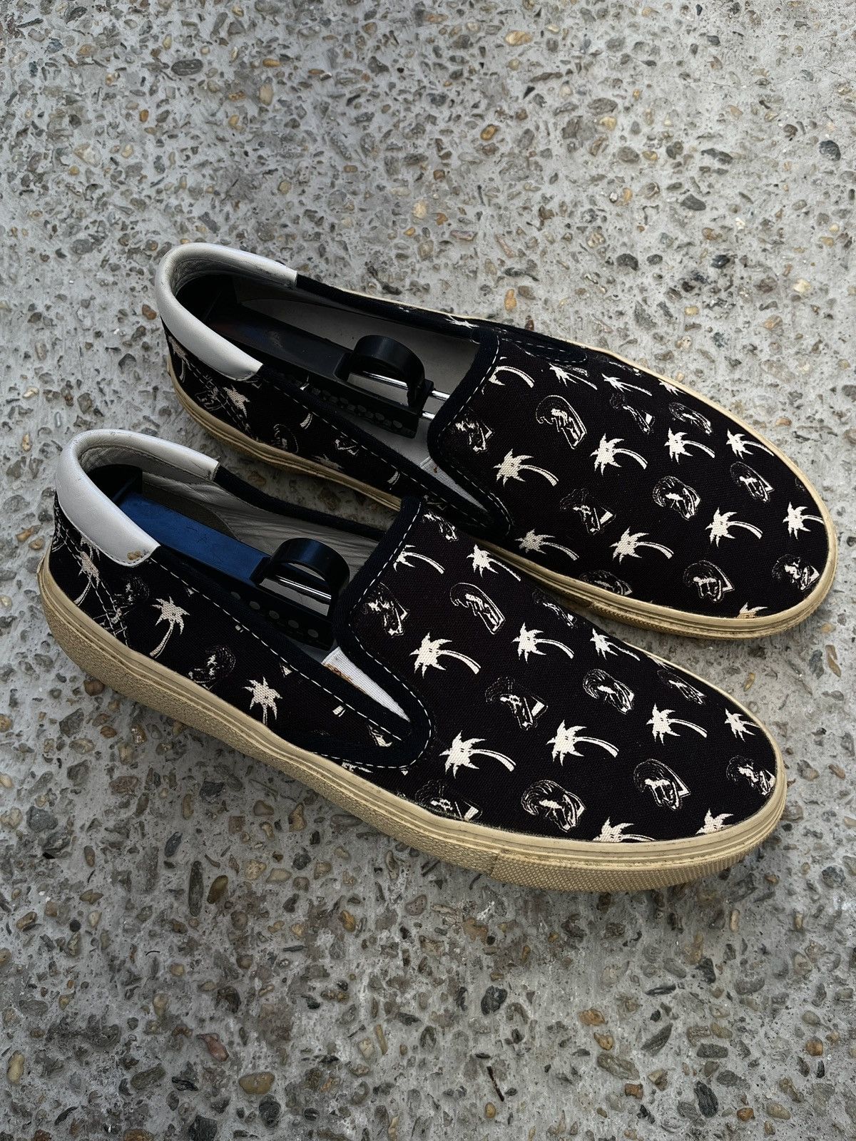 Saint Laurent Paris Surf & Palm Print Slip-On Sneakers in Canvas Size US 8 / EU 41 - 1 Thumbnail