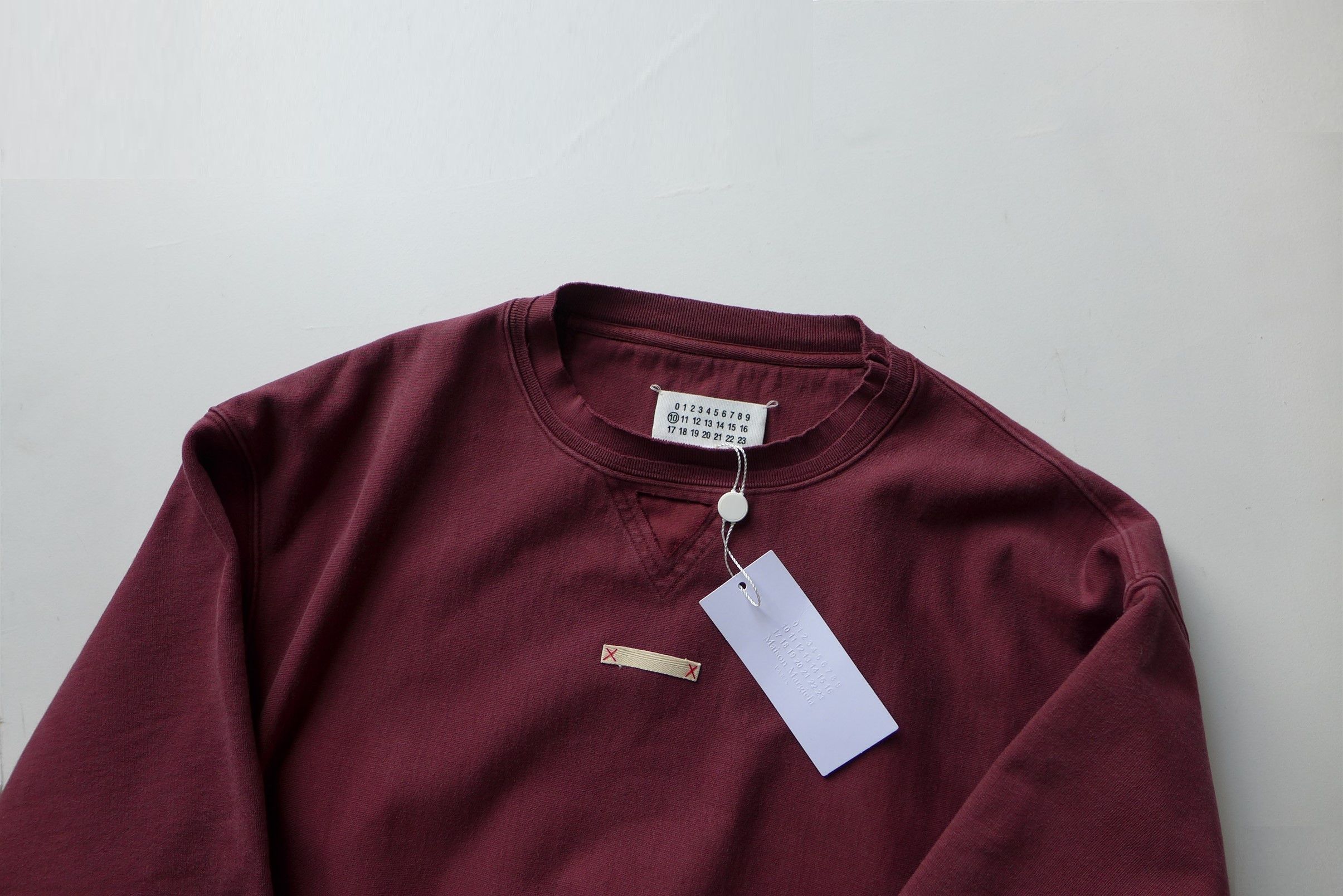 Margiela Oversized Name Tag Sweatshirt - Washed Burgundy