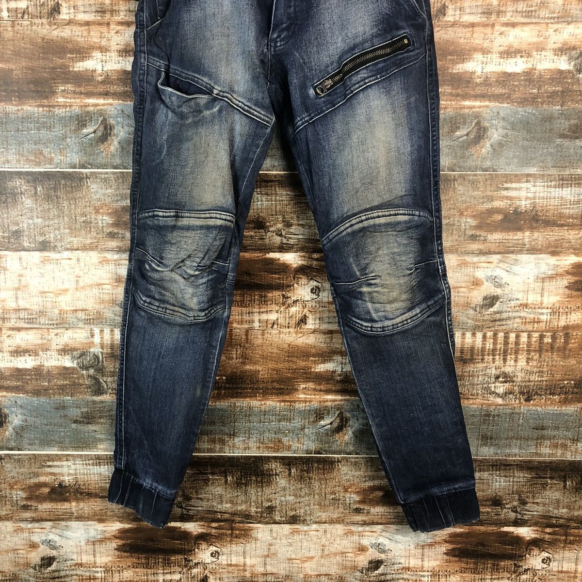 Japanese Brand Field Core japan utility Blue Denim jogger Pants #A2116 Size US 29 - 3 Thumbnail