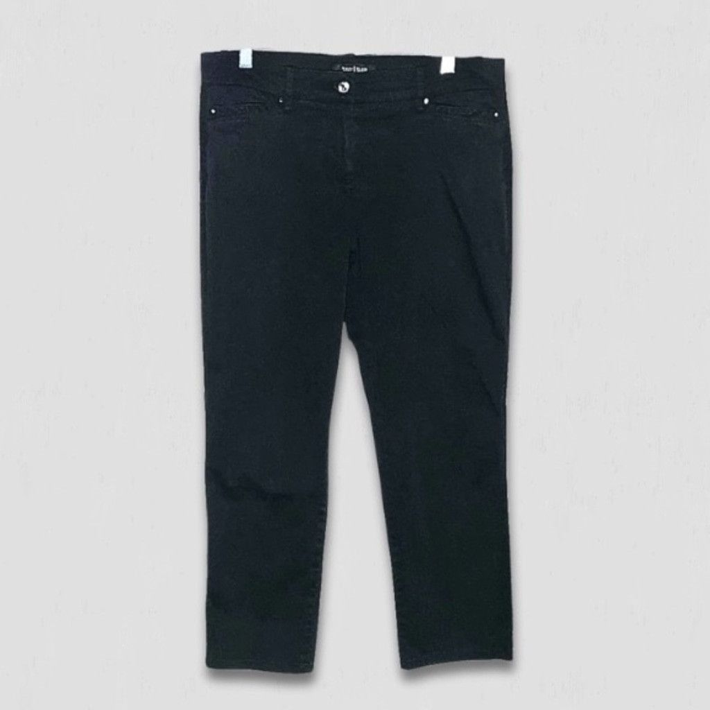 White House Black Market White House Pants Skinny Cropped Mid-Rise Stretch Black sz 6 Size 28" / US 6 / IT 42 - 1 Thumbnail