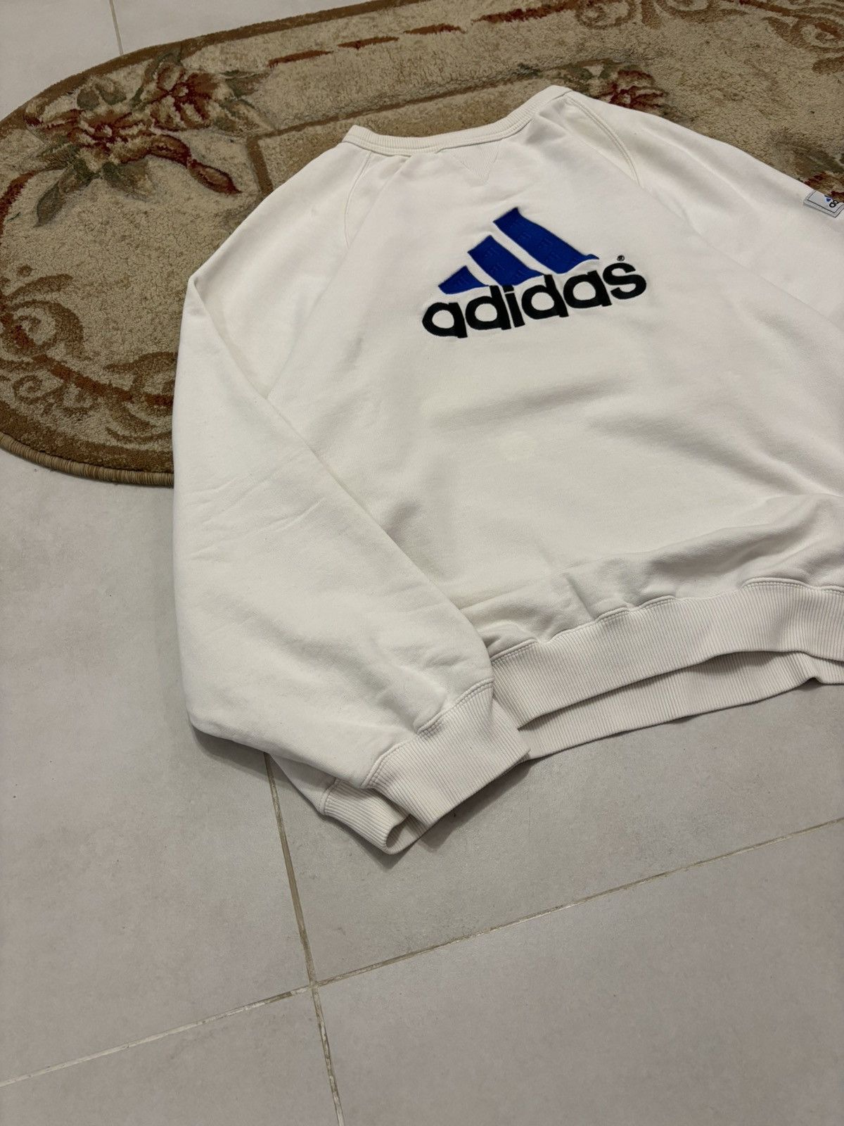 Adidas 90s Vintage Adidas Big Logo Crewneck Sweatshirt Size US XL / EU 56 / 4 - 8 Thumbnail