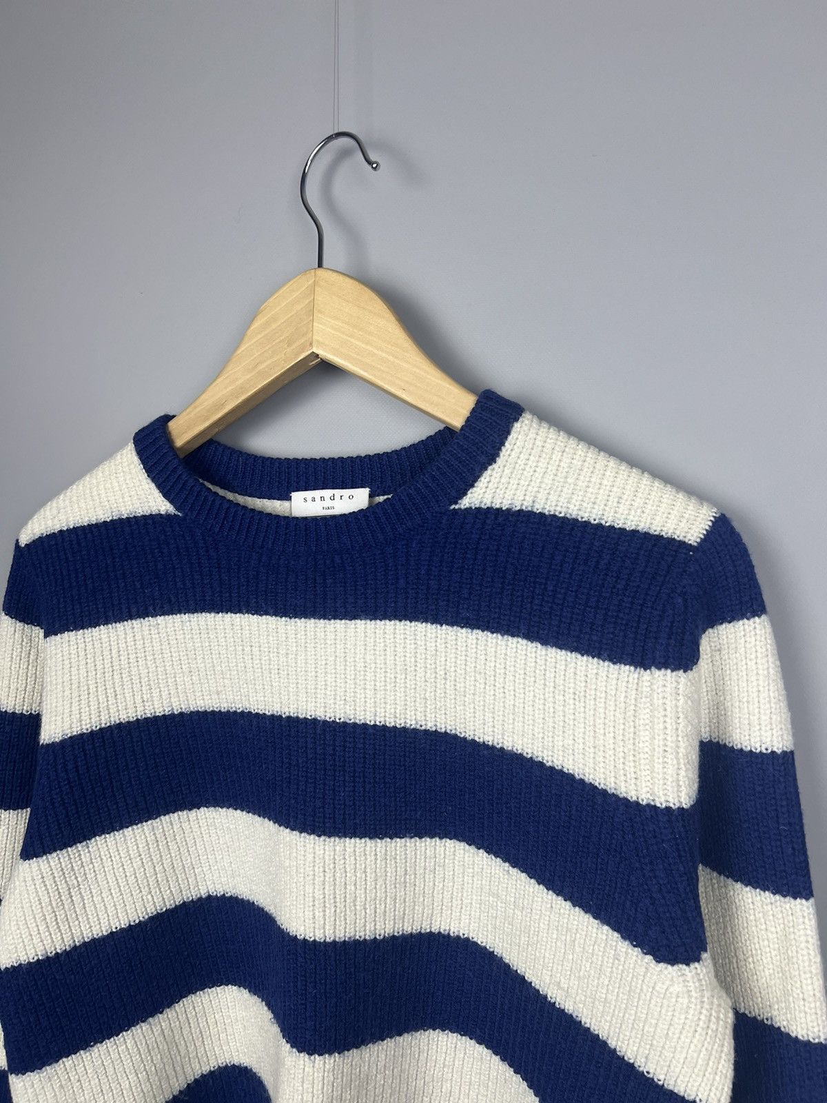 Designer × Sandro Sandro Johnny Wide Striped Crewneck Sweater Size L / US 10 / IT 46 - 2 Thumbnail
