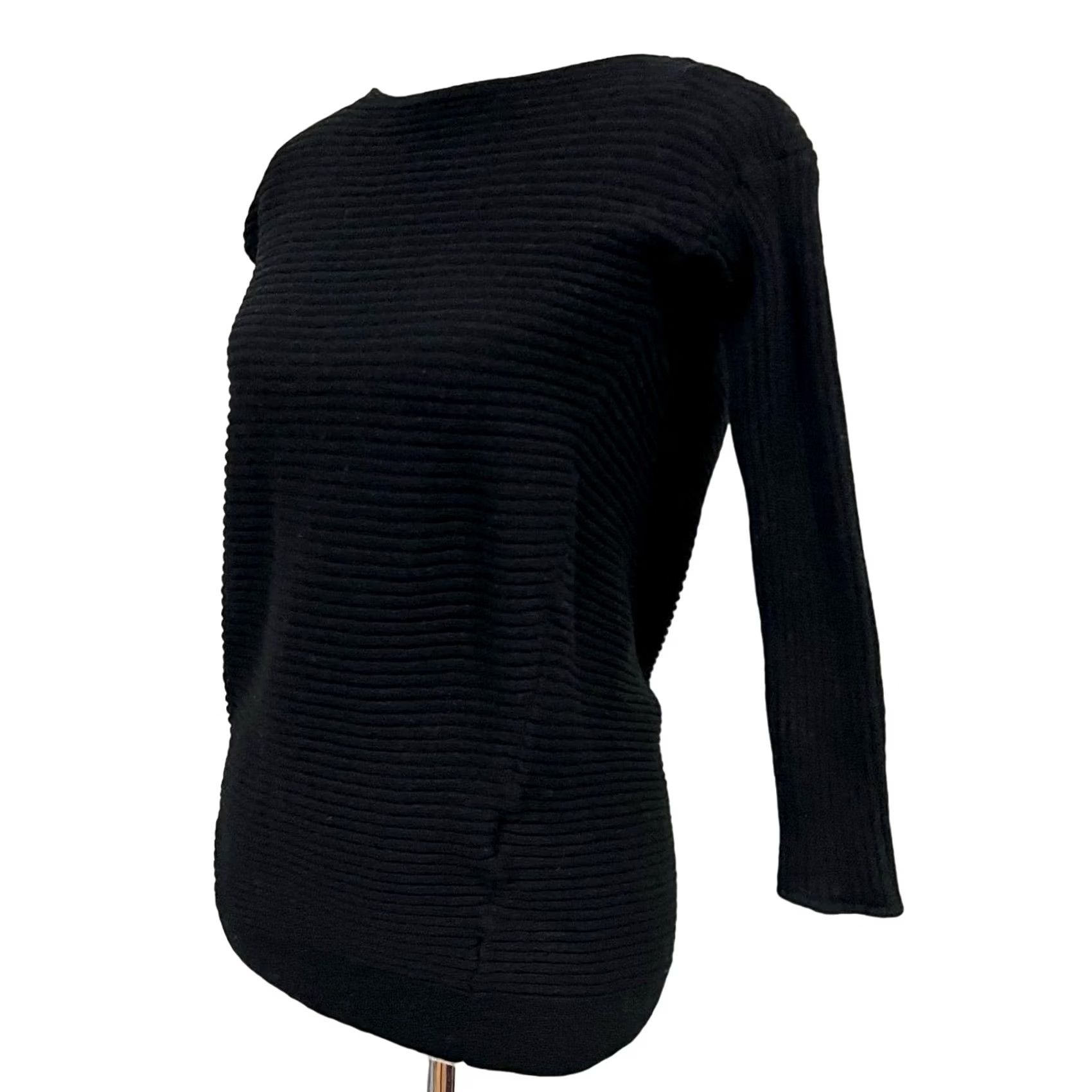 Cos COS Women's Black Wool Jumper Tunic Sweater - Ribbed Boat Neck Size M Size M / US 6-8 / IT 42-44 - 3 Thumbnail