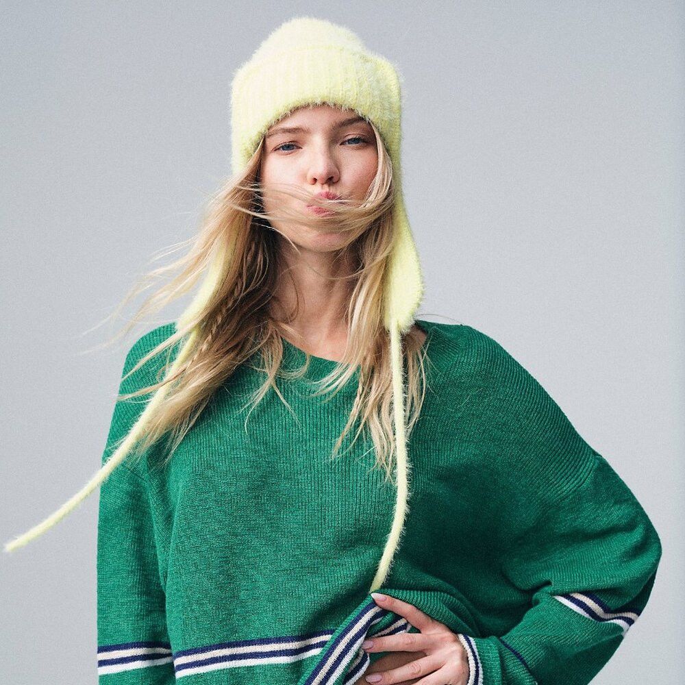 Free People New Free People Timber Fuzzy Knit Trapper Hat Size ONE SIZE - 1 Thumbnail