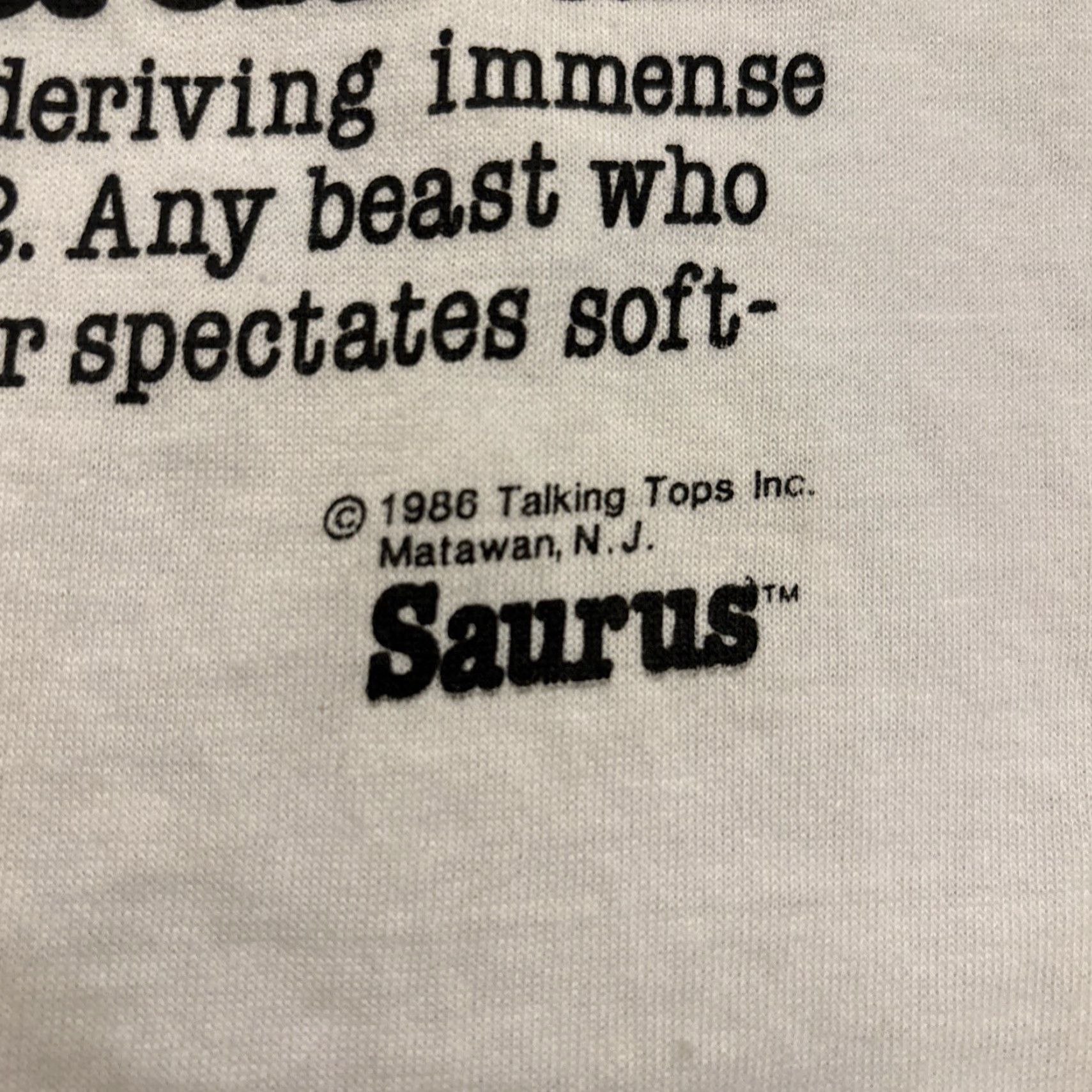 Vintage VINTAGE Softball T-Shirt Saurus 1986 NOS Screen Stars White Single Stitch Adult L Men Short Sleeve Mens Size US L / EU 52-54 / 3 - 3 Thumbnail