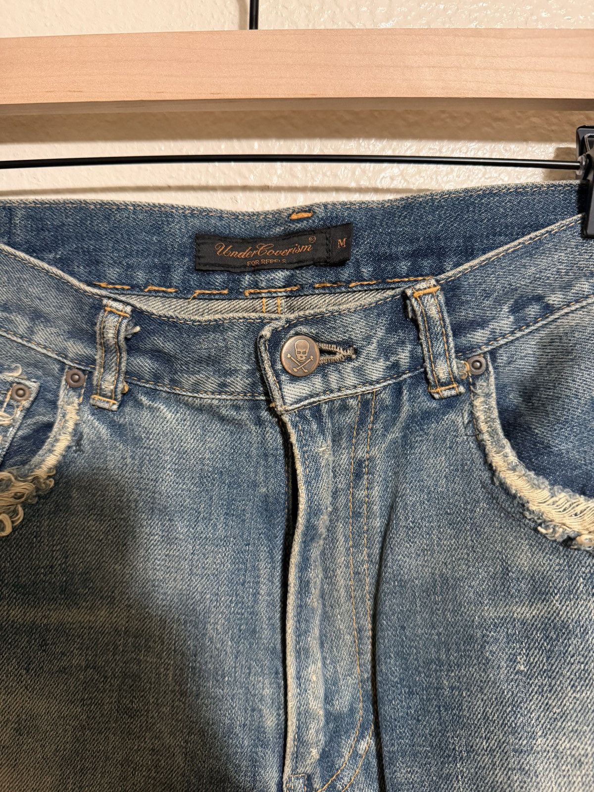 Undercover Undercover AW04 “68” Red Yarn Denim Size US 31 - 2 Thumbnail