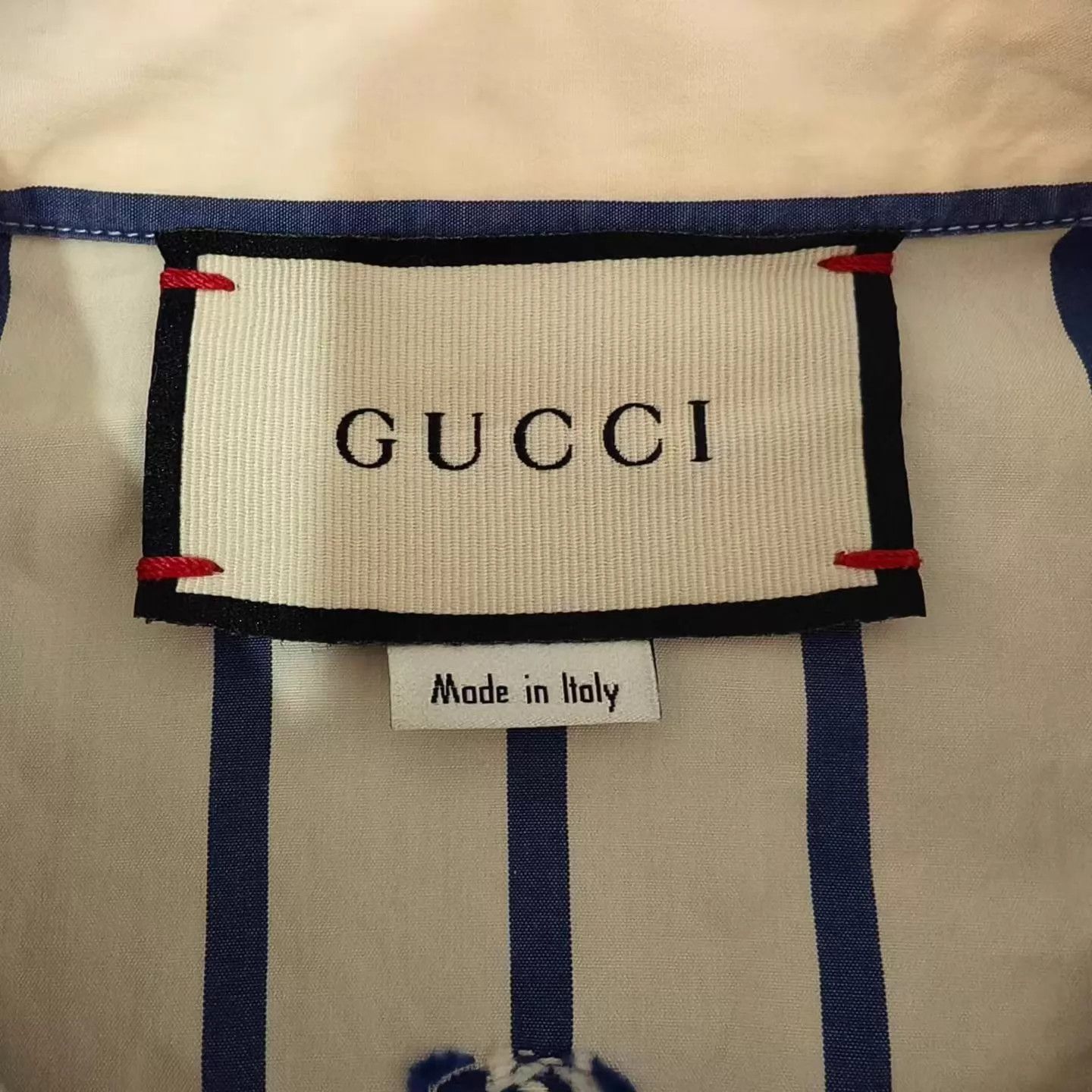 Gucci Gucci Ivory Blue Double G Stripe Long Sleeve Shirt Size US M / EU 48-50 / 2 - 3 Thumbnail