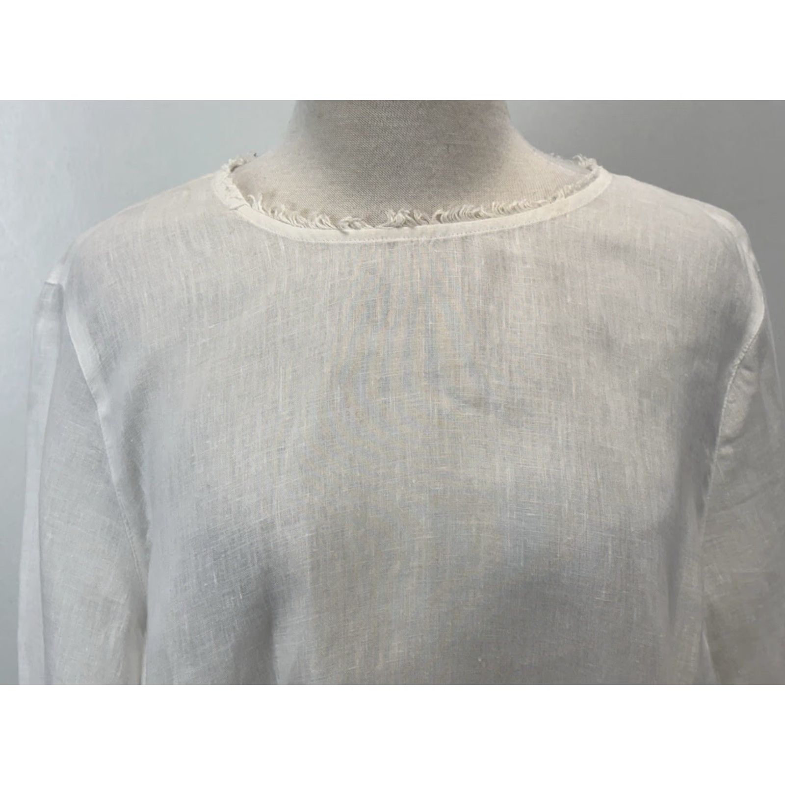 J. Jill J. Jill Love Linen Tunic Women's XL Tall White Long Sleeve Blouse Lagenlook Casual Size XL / US 12-14 / IT 48-50 - 5 Thumbnail