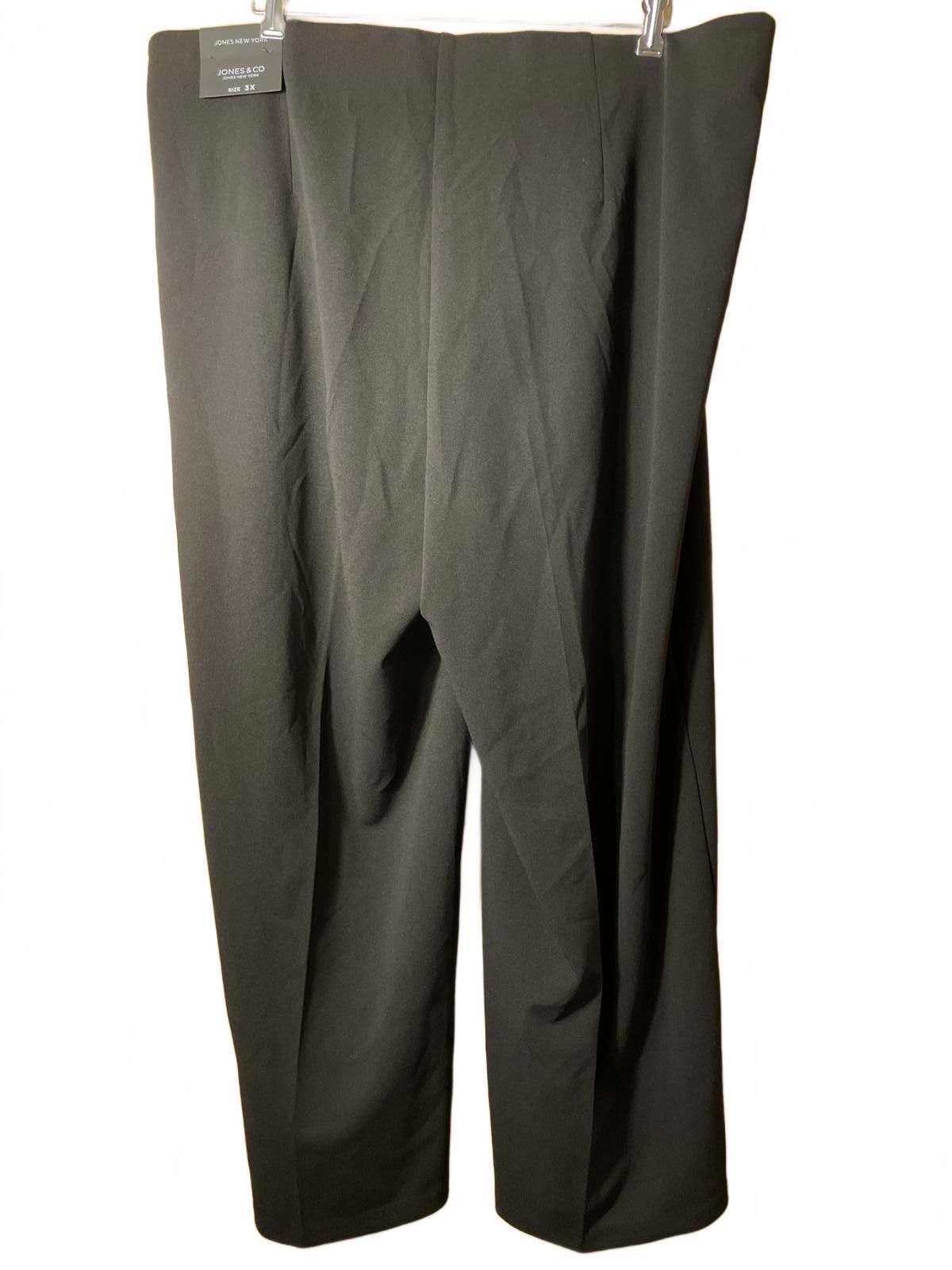 Other Jones & Co Black Dress Pants Women's 3X Black Wide Leg NWT Size 42" / US 20 - 4 Thumbnail