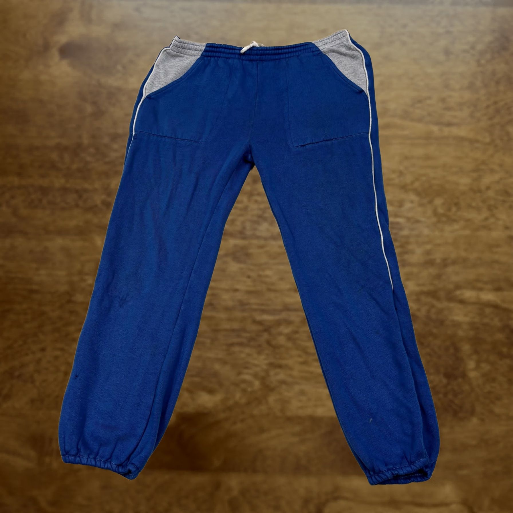 Vintage Line Up Sweatpants Mens L Blue Fleece Joggers Elastic Waist Pockets Regular Fit Adult Size US 33 - 1 Thumbnail