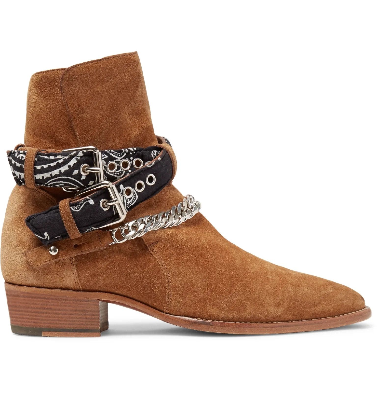 Amiri oc11z0225 Embellished Suede Jodhpur Boots in Brown Size US 9 / EU 42 - 1 Thumbnail