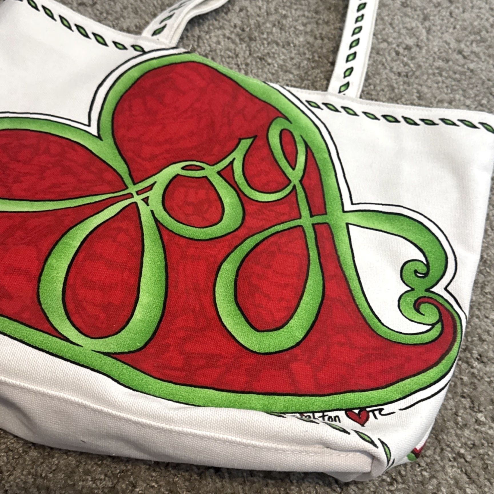 Brighton Brighton Joy Heart Dove Bird Graphic Canvas Tote Bag Women Christmas Bag Tote Size ONE SIZE - 4 Thumbnail