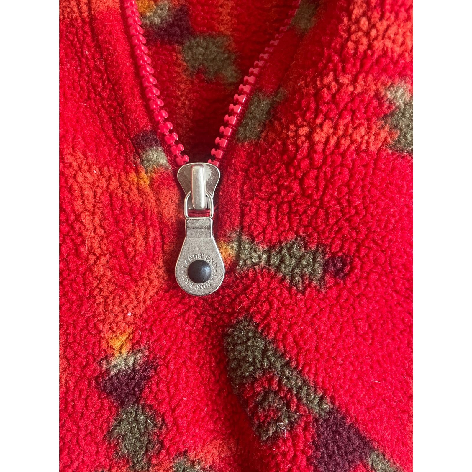 Lands' End Vintage Landsend Polartec Fleece, Aztec Red, Womans M Size M / US 6-8 / IT 42-44 - 2 Thumbnail