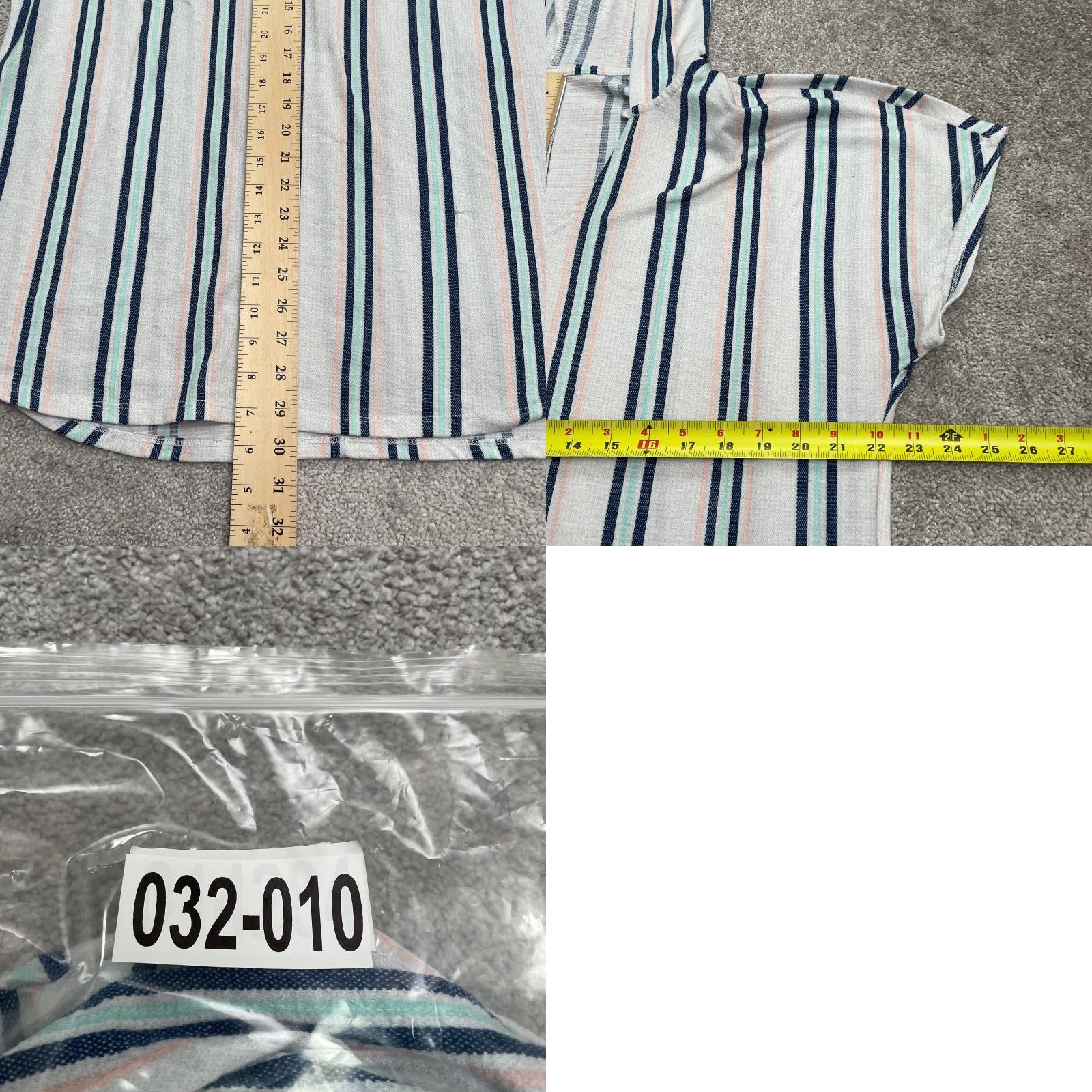 Vintage Time And Tru Hoodie Beach Cover Up Womens L White Blue Striped Short Sleeve Size L / US 10 / IT 46 - 8 Thumbnail
