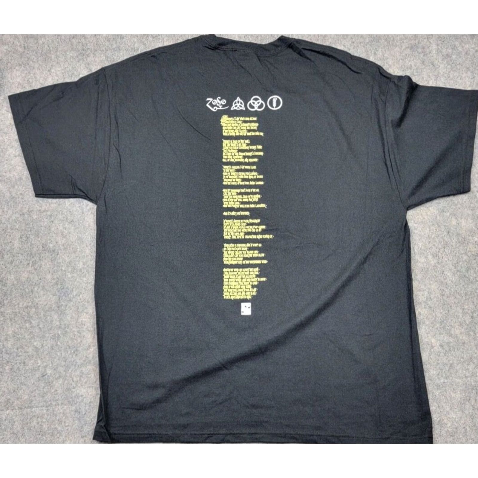 Hanes Led Zeppelin Shirt Adult XL Black Stairway To Heaven Zoso Lyrics On Back 2005 Size US XL / EU 56 / 4 - 5 Thumbnail