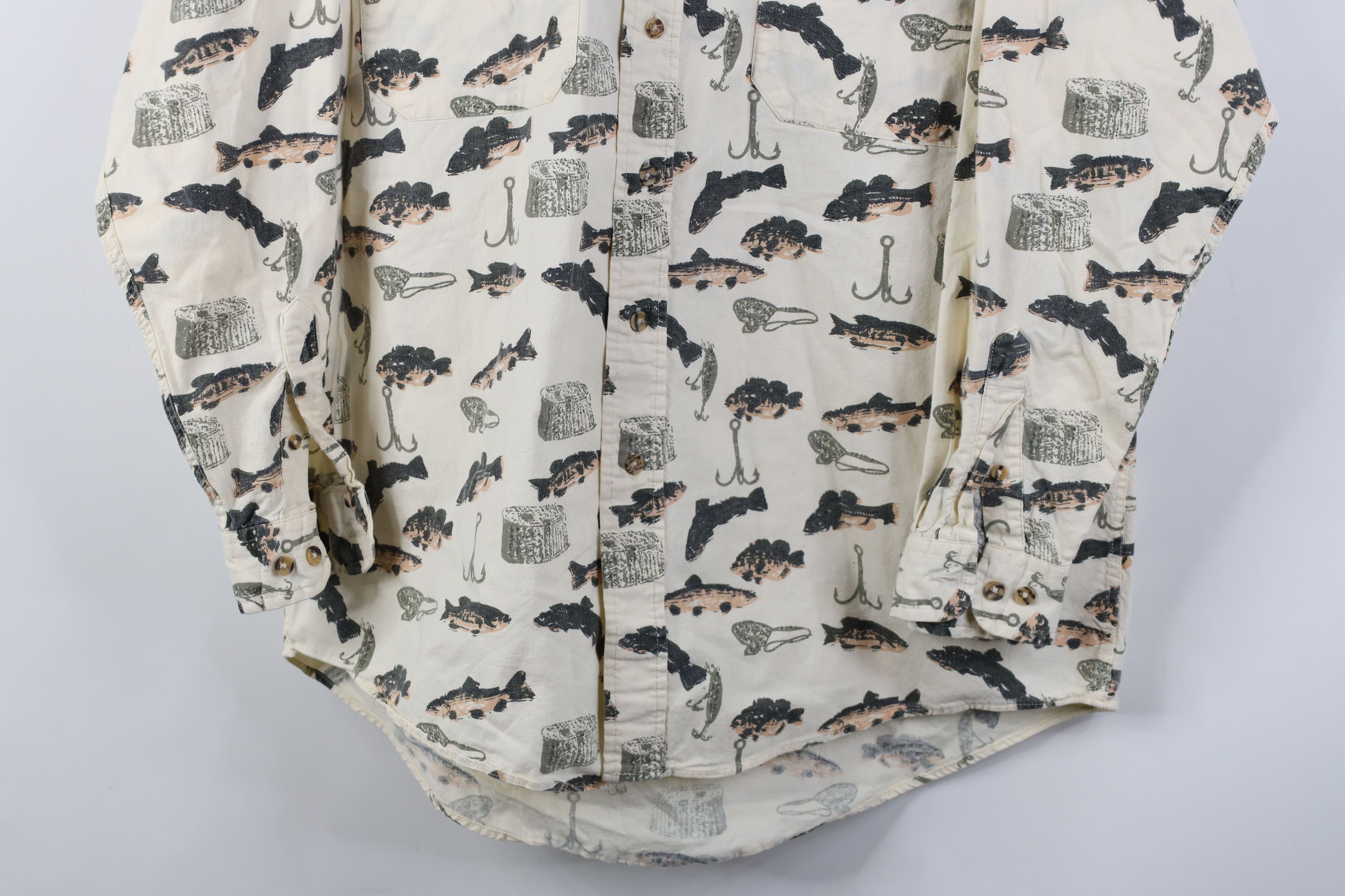 Vintage Vintage 90s Streetwear All Over Print Collared Button Shirt Size US L / EU 52-54 / 3 - 3 Thumbnail