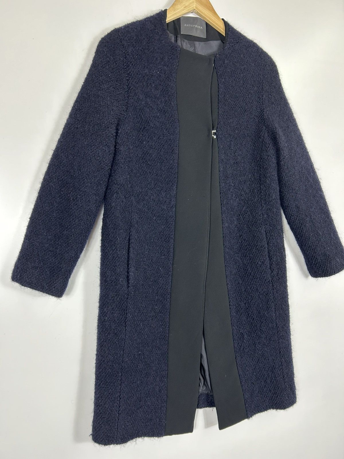 ANTEPRIMA 🔥 ANTEPRIMA Milano Wool Mohair Long Coat Jacket Size XS / US 0-2 / IT 36-38 - 2 Thumbnail