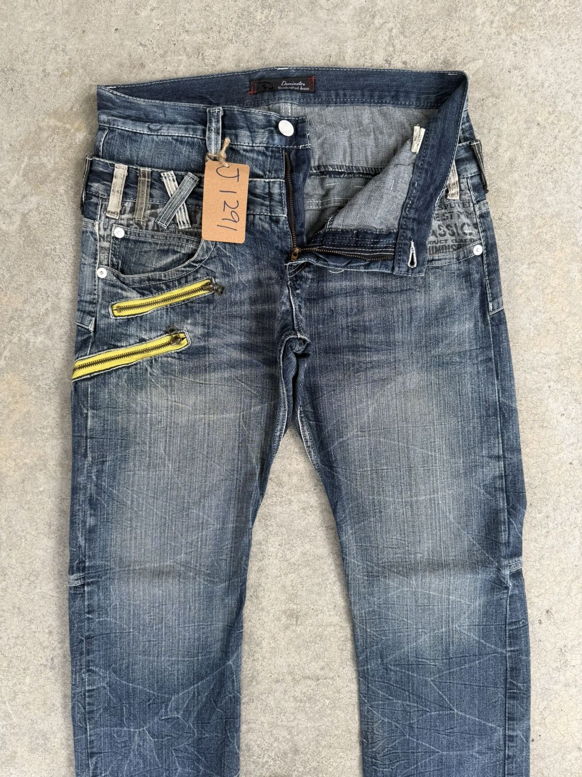 Japanese Brand Japanese Double Waist Dominate Embroidered Distressed Jeans Size US 33 - 3 Thumbnail