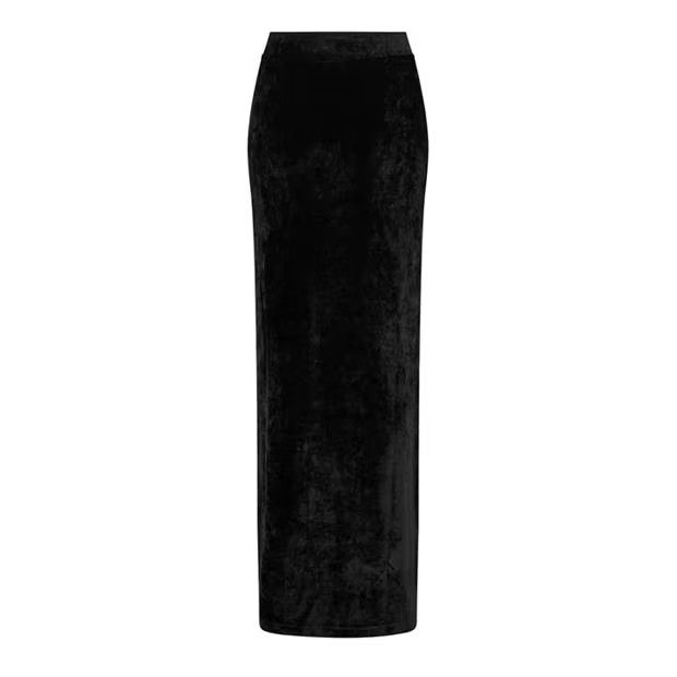 Balenciaga o1g2r1mq0924 Velvet Maxi Skirts in Black Size 25" / US 0 / IT 36 - 2 Thumbnail