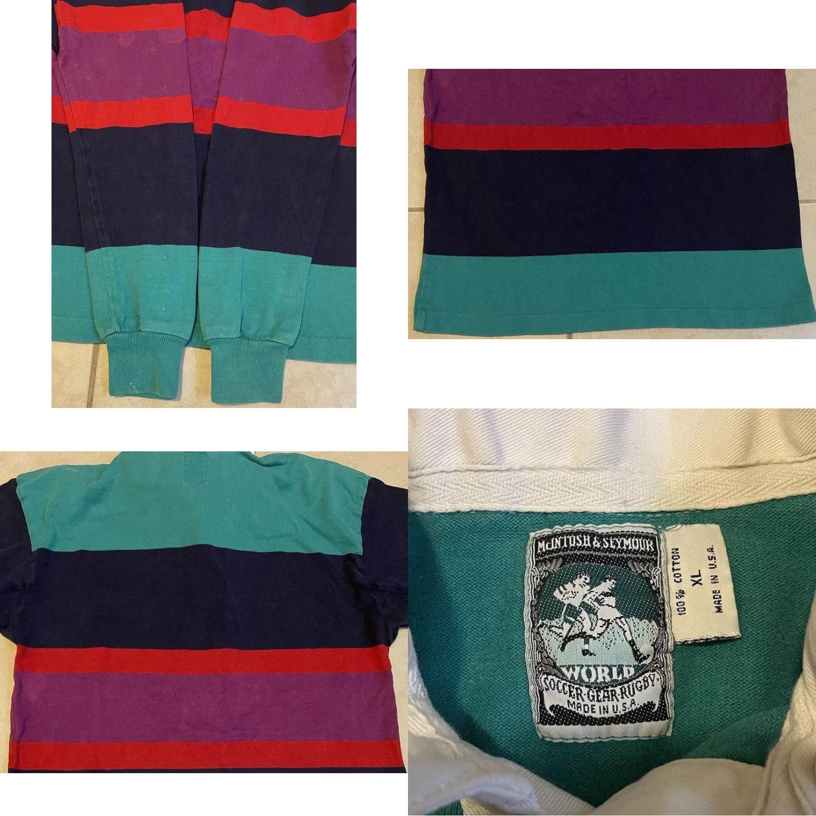 Budweiser Vtg Budweiser Faded Striped Rugby Shirt L XL Green Bar Surf Skate Grunge 80s 90s Mens Shirt Size US L / EU 52-54 / 3 - 8 Thumbnail