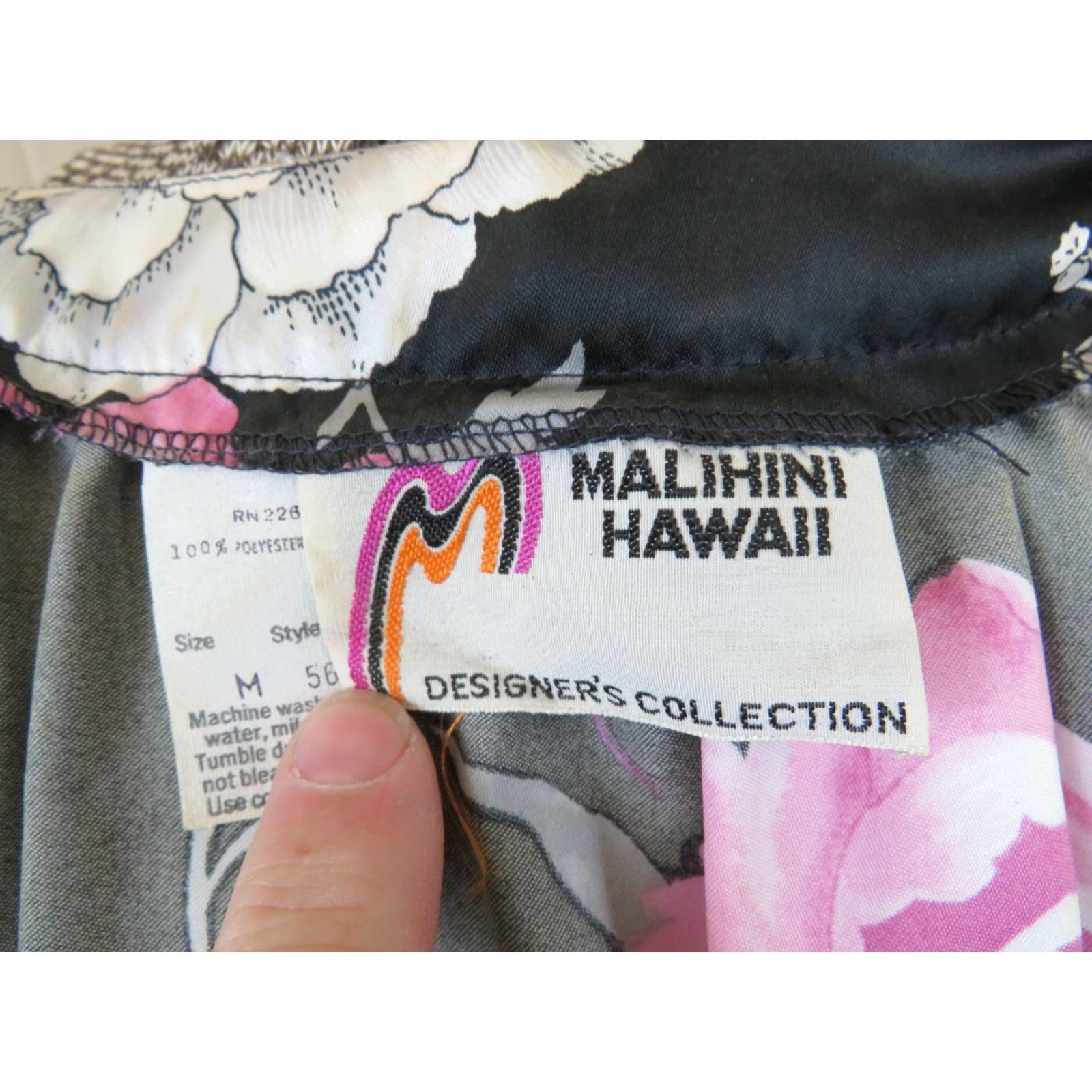 Vintage VINTAGE Malihini Hawaii Island Button Up Shirt M Black Floral Hawaiian Tiki Poly Mens Size US M / EU 48-50 / 2 - 6 Thumbnail