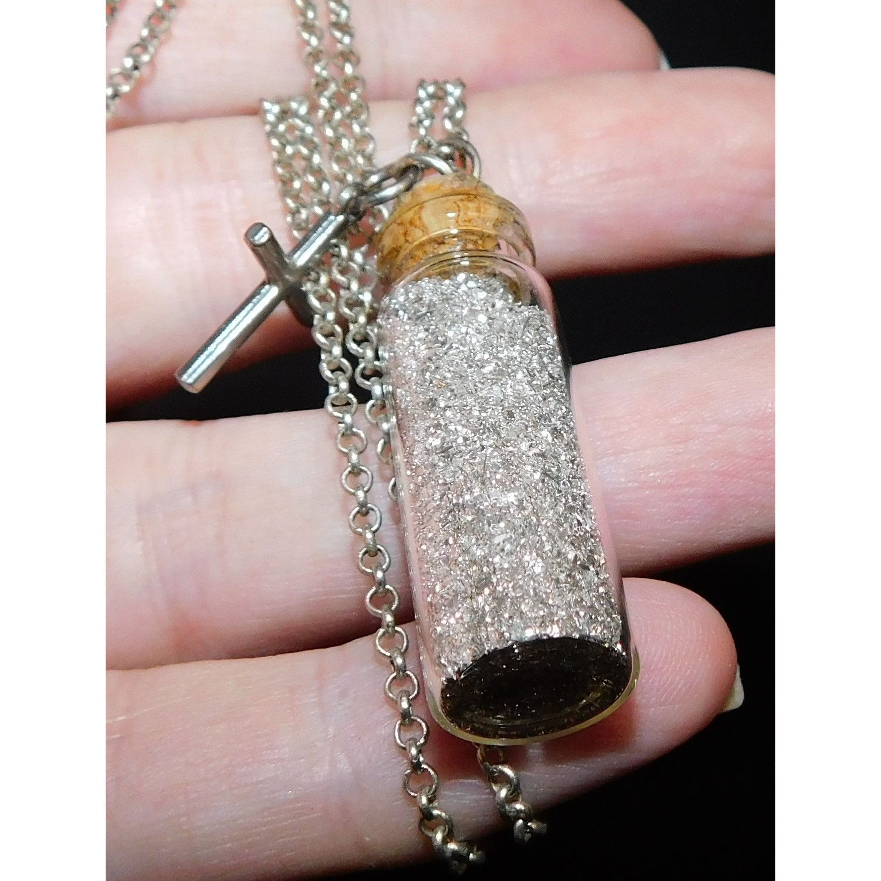 Handmade Handmade Silver Tone Prayer Dust Necklace Size ONE SIZE - 2 Thumbnail