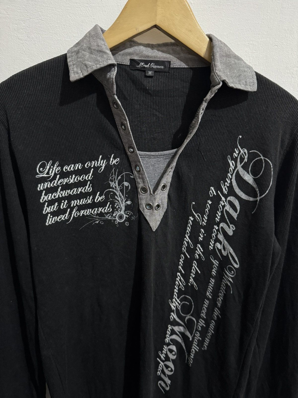Japanese Brand MIND GAMES POEM DOUBLE LAYER KNIT TEXTURED LONGSLEEVE Size US M / EU 48-50 / 2 - 3 Thumbnail