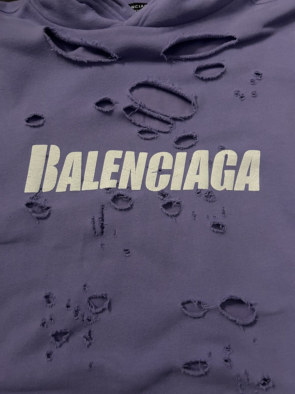 Balenciaga Balenciaga Distressed Hoodie Size US XS / EU 42 / 0 - 2 Thumbnail