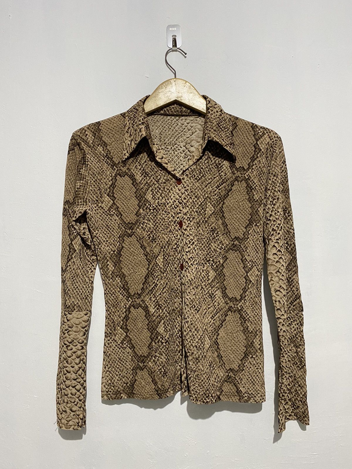 Pre-owned Grailed Jean Paul Gaultier Style Snakeskin Button Down Shirts In Gray