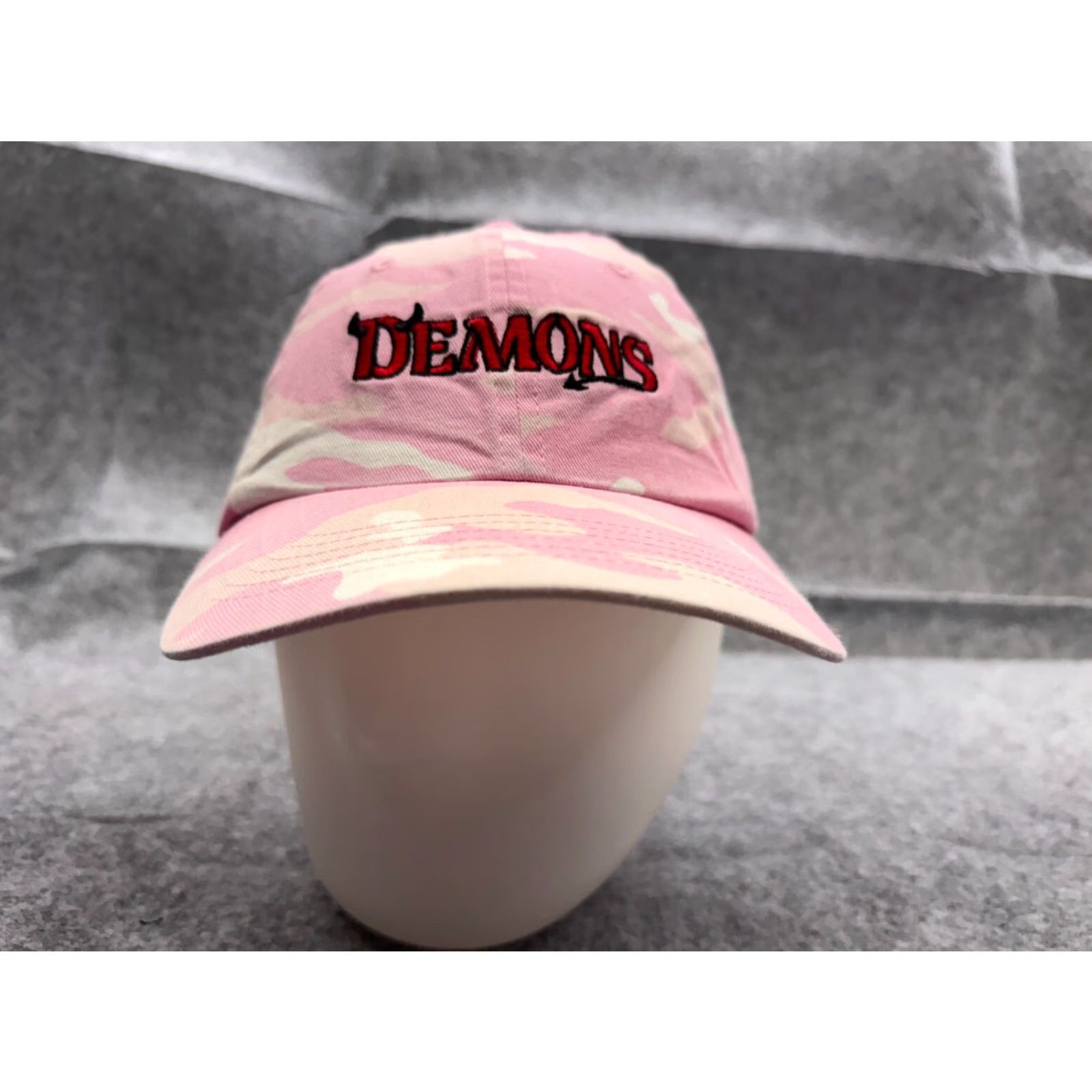 Port Authority Port Authority Demons Hat Cap Strap Back Womens One Size Pink Camouflage Twill Baseball Cap Adjustable Lightweight Outdoor Casual Size ONE SIZE - 2 Thumbnail