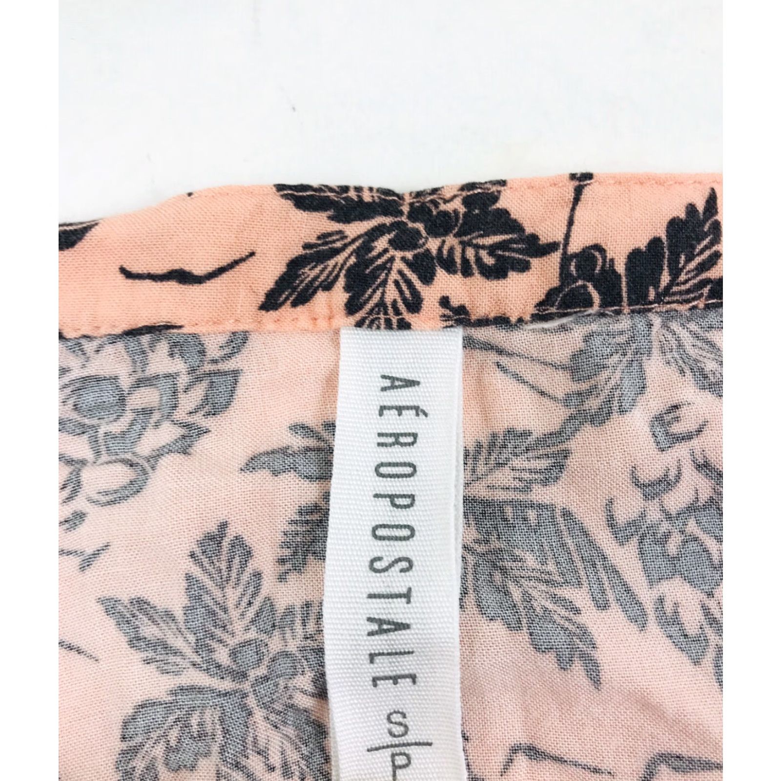 Aeropostale AeroPostale Skirt Women's Size S Peach Pineapple Print Button Front A-Line Short Bohemian Modern Lined Size 28" / US 6 / IT 42 - 5 Thumbnail