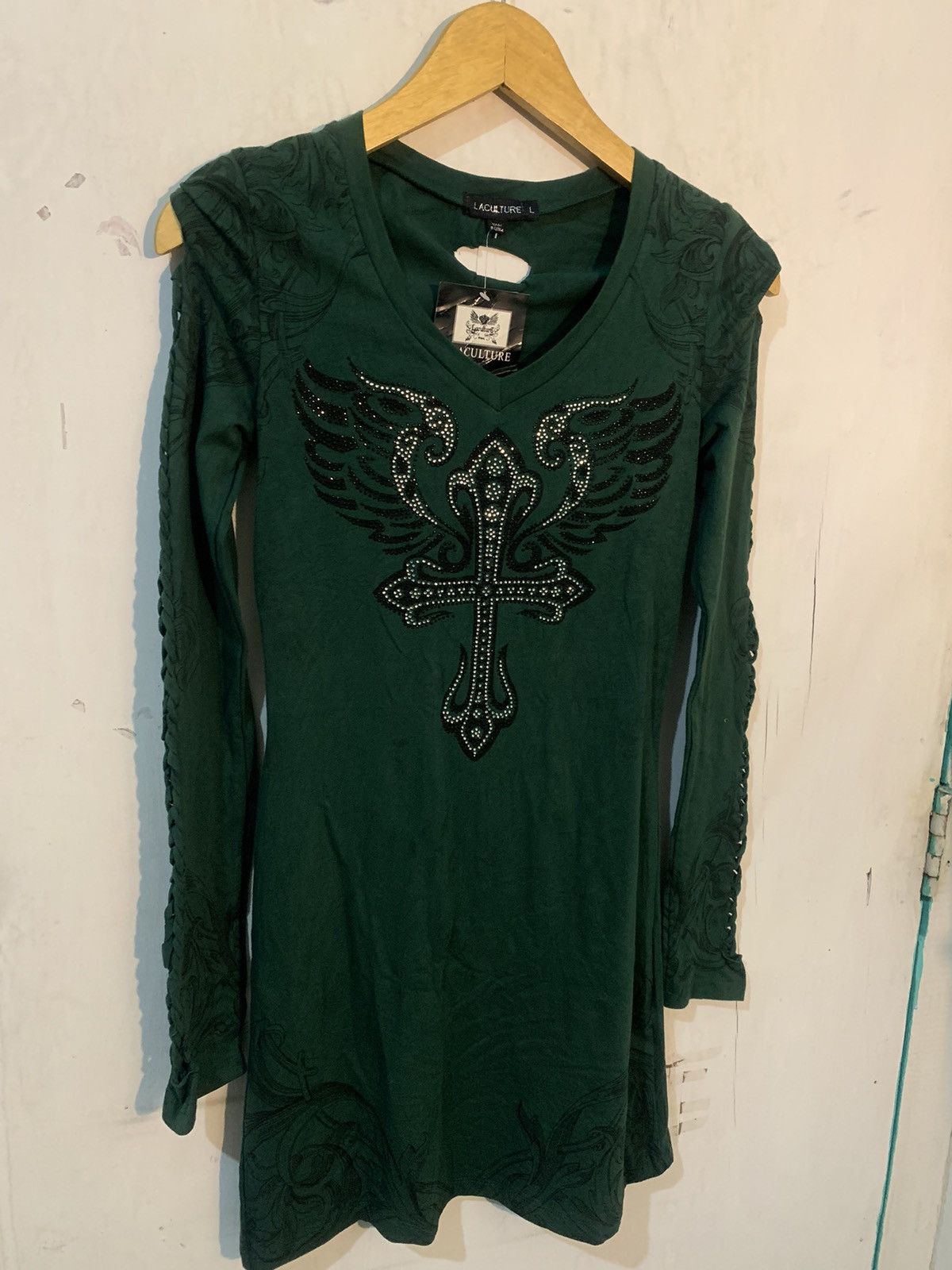 If Six Was Nine × Le Grande Bleu (L.G.B.) × Yasuyuki Ishii Tribal dress covered in crosses ifsixwasnine styel Size M / US 6-8 / IT 42-44 - 2 Thumbnail