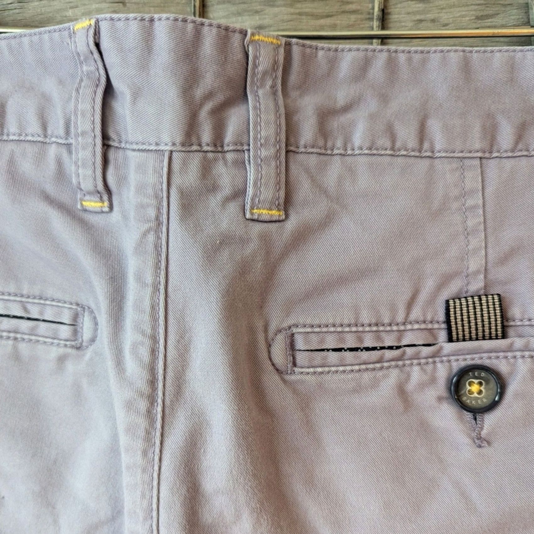 Ted Baker Ted Baker Chino Shorts Pastel Purple Lavender Cotton Stretch Mens 30R Preppy Size US 30 / EU 46 - 3 Thumbnail
