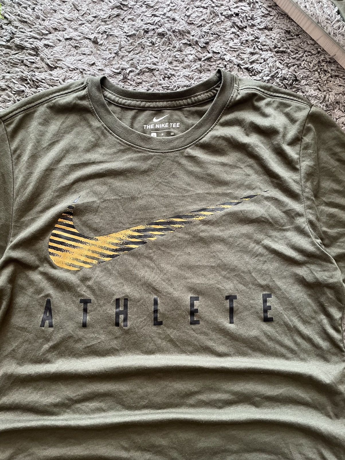 Nike × Vintage Nike T-Shirt Streetwear Big Logo Swoosh Drill Vintage Size US S / EU 44-46 / 1 - 7 Thumbnail