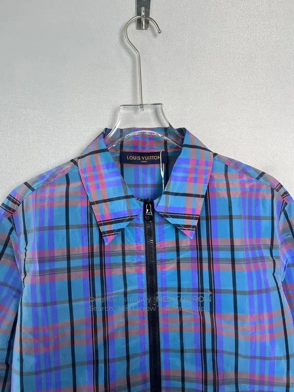Louis Vuitton Louis Vuitton Blue Purple Check Long Sleeve Shirt . Size US S / EU 44-46 / 1 - 9 Thumbnail
