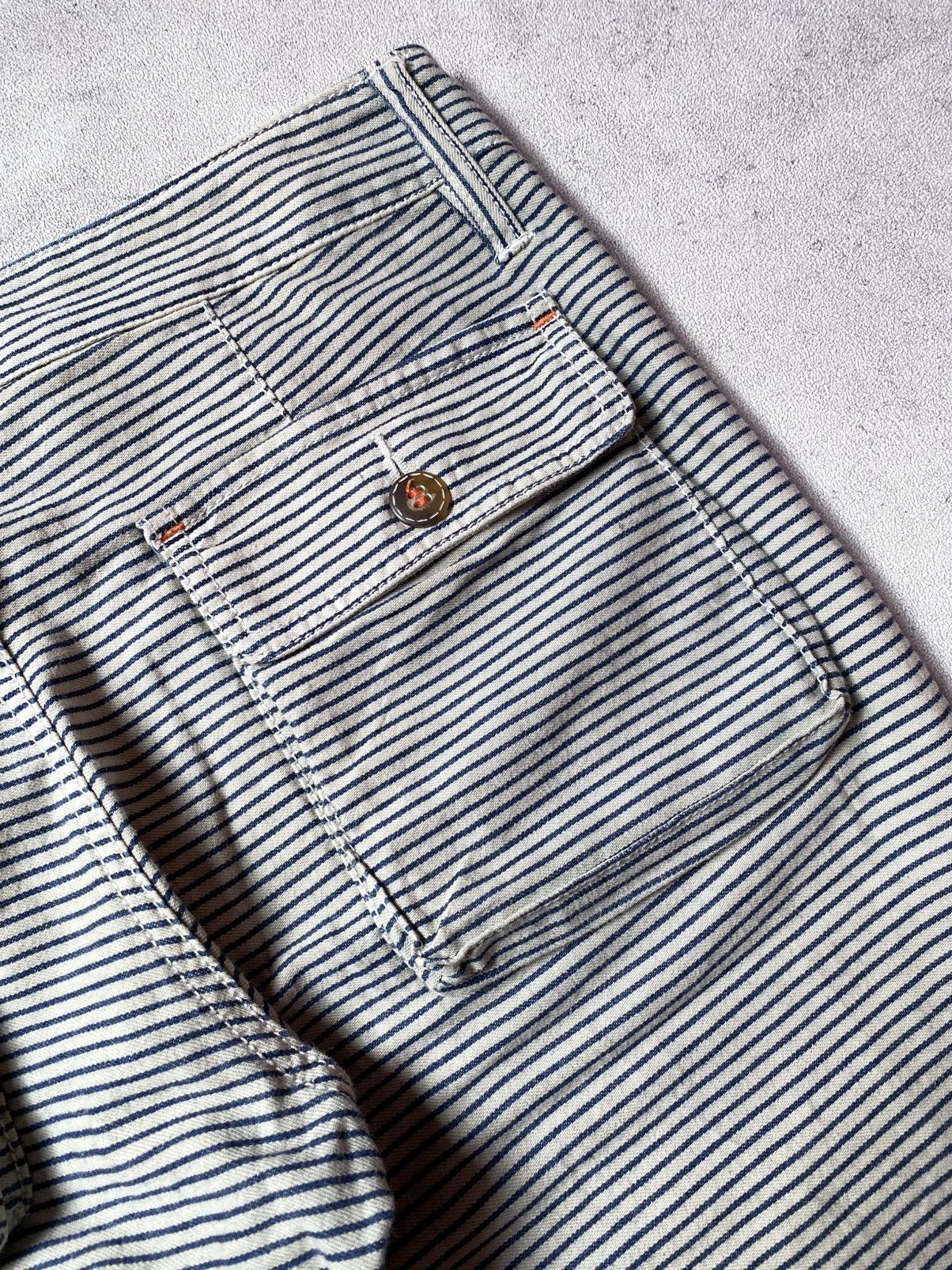 Japanese Brand SUNLUCAS🇯🇵 Stripe Hickory Flared Pant Size US 30 / EU 46 - 10 Thumbnail