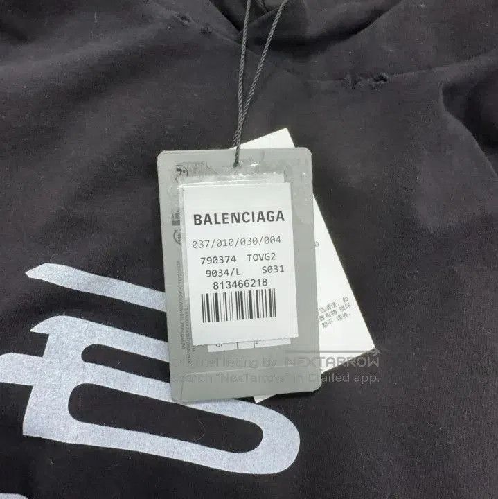 Balenciaga Balenciaga Black Logo Hooded Sweatshirt for Men. Size US L / EU 52-54 / 3 - 6 Thumbnail