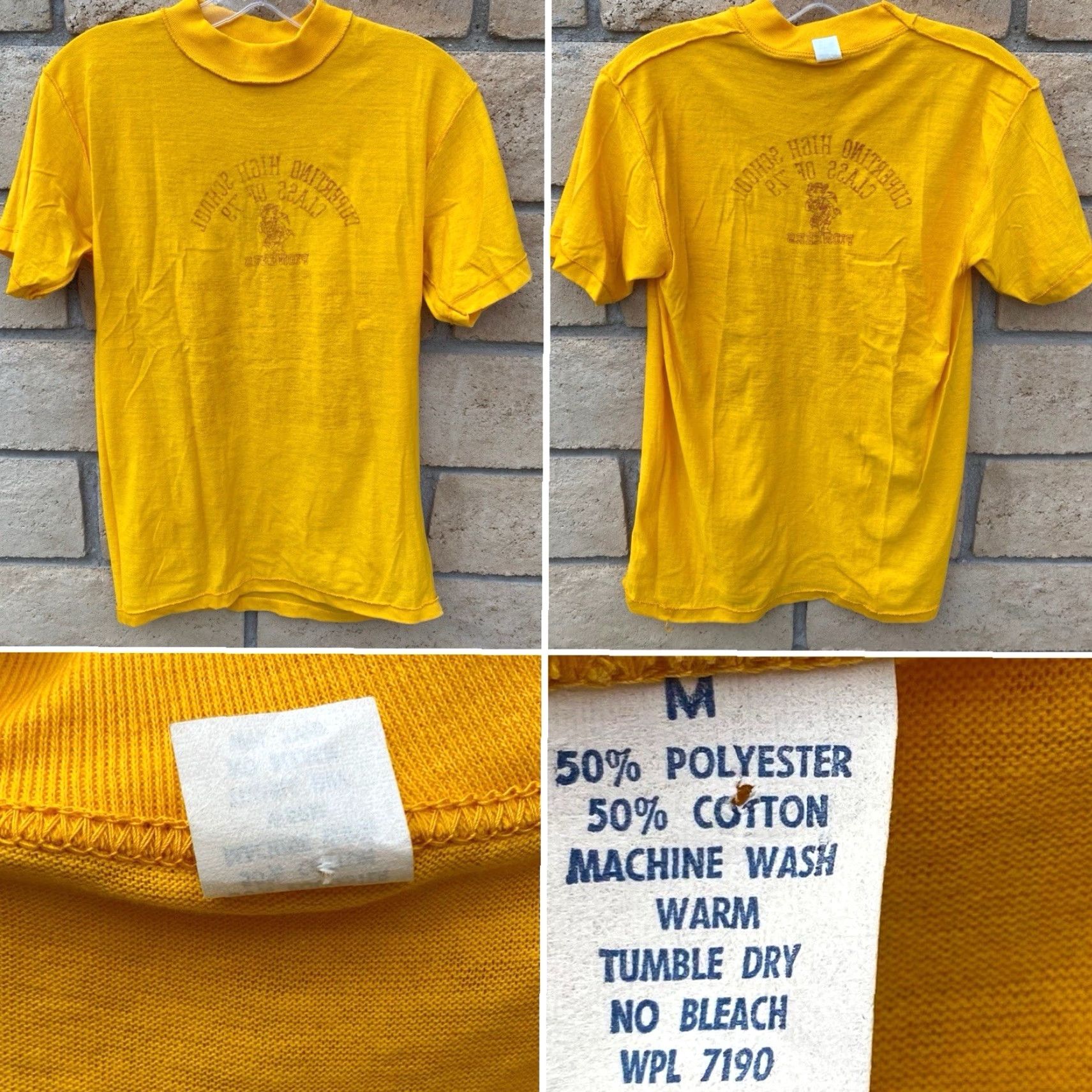 Vintage VINTAGE Cupertino High School Pioneers Class Of 79 T Shirt 70s 1979s Size M Yellow Womens Men Multifaceted Graphic Print 70s Retro Full Roster Tee Size US M / EU 48-50 / 2 - 6 Thumbnail