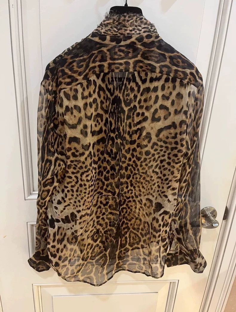 Saint Laurent Paris sheer leopard print silk shirt-2507 Size XS / US 0-2 / IT 36-38 - 3 Thumbnail
