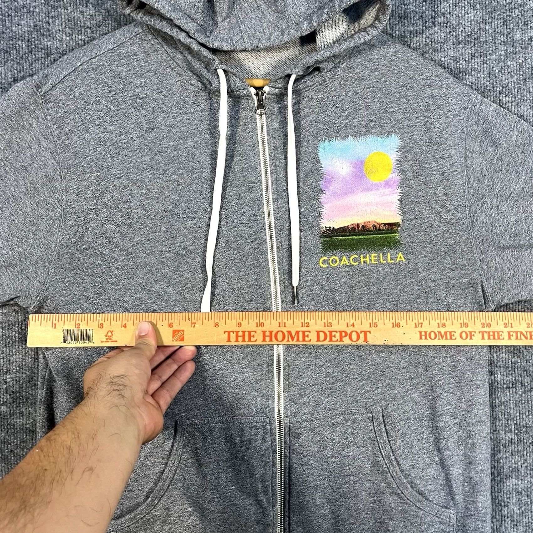 Vintage Coachella Festival 2015 Hoodie Sweatshirt Full Zip Large Gray Women Size L / US 10 / IT 46 - 6 Thumbnail