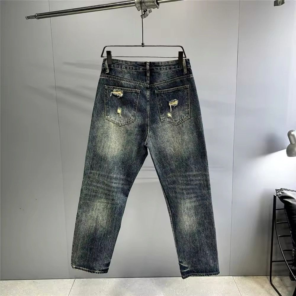 Japanese Brand × Jean Hand Sewn Patch Ripped Baggy Denim Size US 35 - 4 Thumbnail