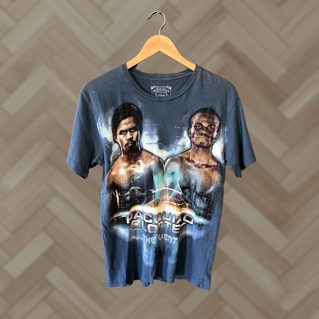 Vintage Pacquiao vs Cottey Mens Blue Short Sleeve Top Rank T-shirt Size M Size US M / EU 48-50 / 2 - 1 Thumbnail