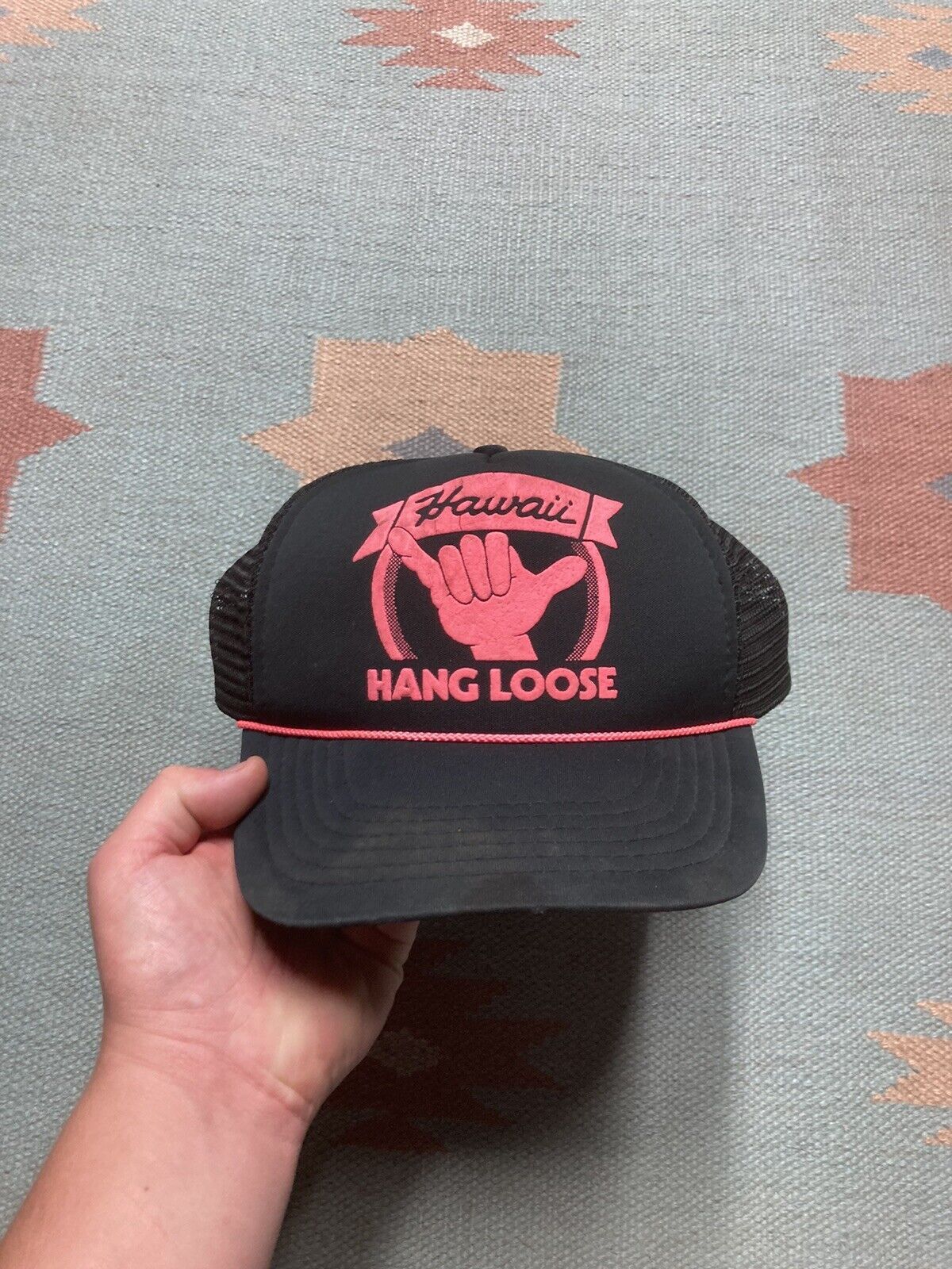 Vintage VTG trucker hat Hawaii hang loose surf beach Shaka logo Size ONE SIZE - 2 Thumbnail