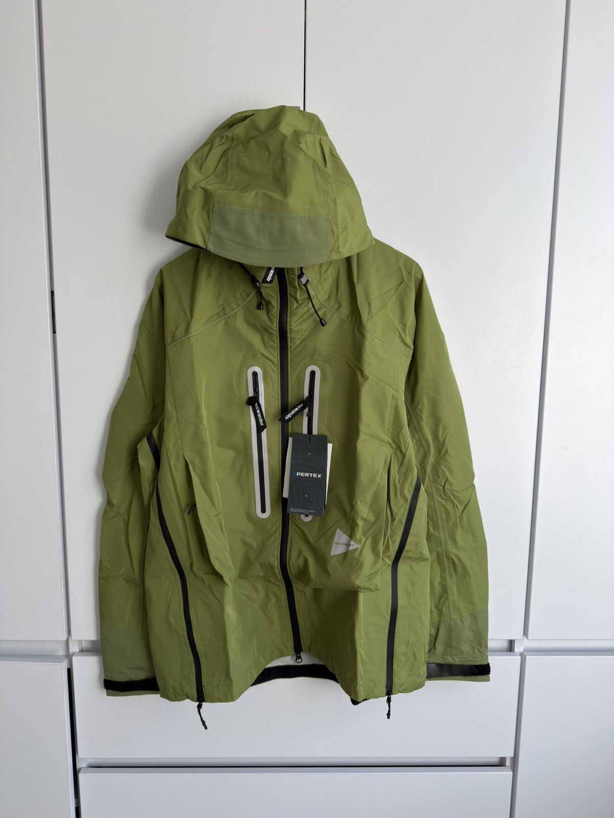 And Wander And Wander Pertex Hooded Jacket Olive Green Technical Shell Size US L / EU 52-54 / 3 - 2 Thumbnail
