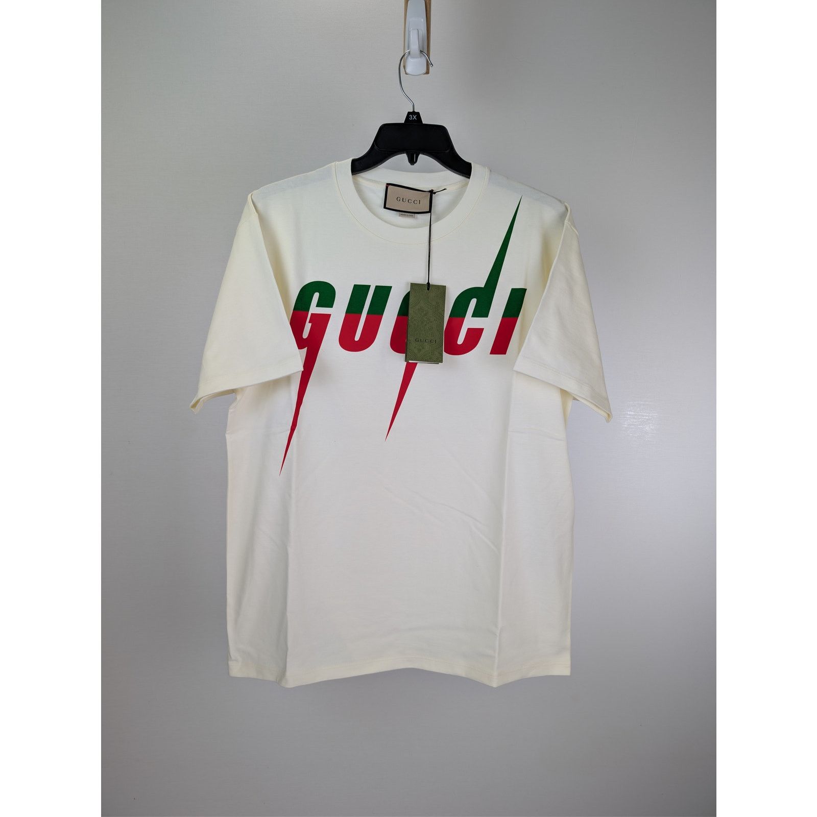 Gucci o1rshd1 Gucci Logo Tee T-Shirt in White/Cream Size US L / EU 52-54 / 3 - 1 Thumbnail
