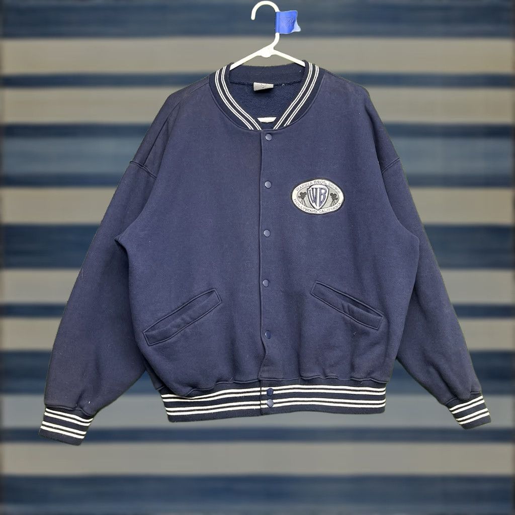 Vintage VINTAGE Warner Bros Studio Jacket Mens L Blue Logo 90s Varsity Cotton Jacket Coats Staten? Size US L / EU 52-54 / 3 - 1 Thumbnail