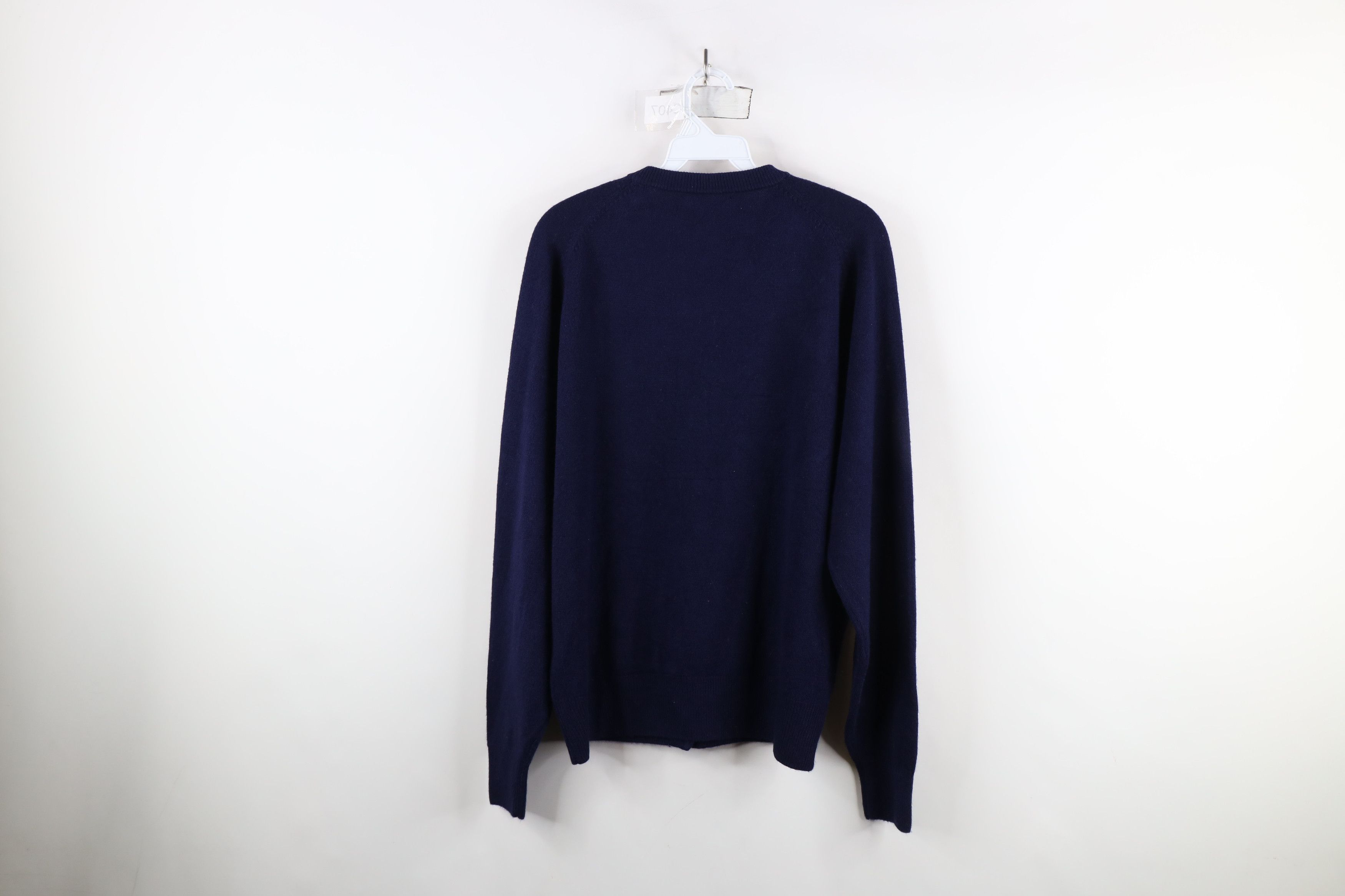 Vintage Vintage 70s Streetwear Cashmere Knit Cardigan Sweater Blue Size XL / US 12-14 / IT 48-50 - 7 Thumbnail