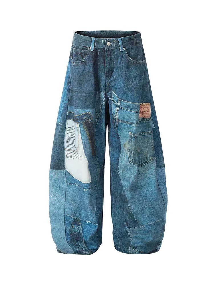 Japanese Brand × Jean High Street Vintage Patchwork Printed Machete Jeans Size US 32 / EU 48 - 1 Thumbnail